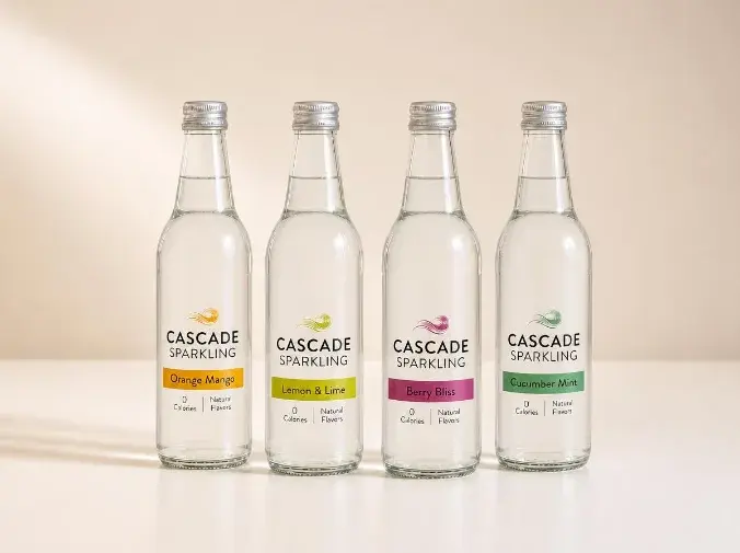 Bottled drinks with waterproof custom labels